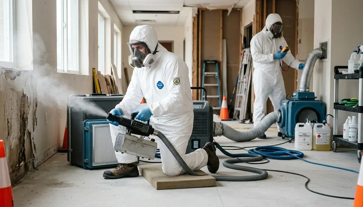 Odor removal technician serving Topeka, KS homes after water damage and moisture-related smells