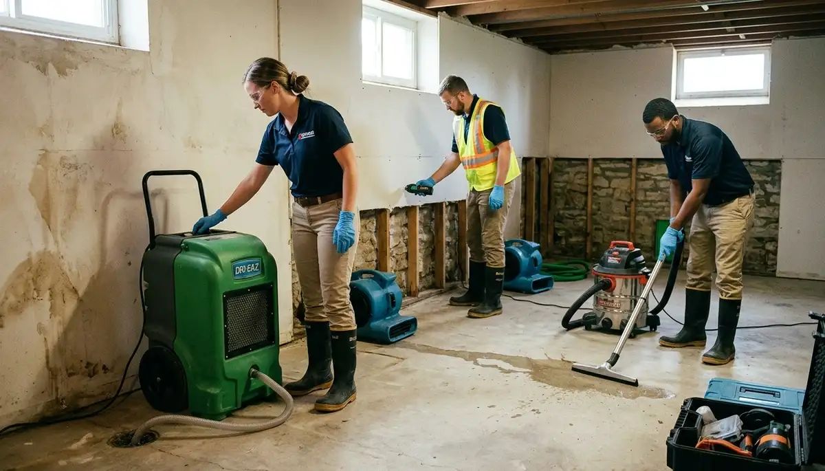 Water damage restoration team serving Topeka, KS with emergency cleanup and repair services