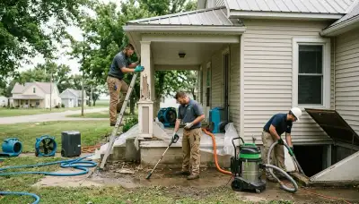 Water damage restoration team serving Topeka, KS with professional cleanup and drying services