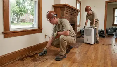 Water damage restoration team serving Topeka, KS with emergency water extraction equipment