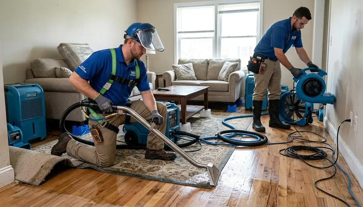 Water damage restoration team serving Topeka, KS for flood and leak cleanup