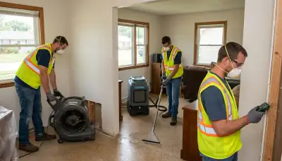 Water damage restoration team serving Topeka, KS for fast water extraction and cleanup