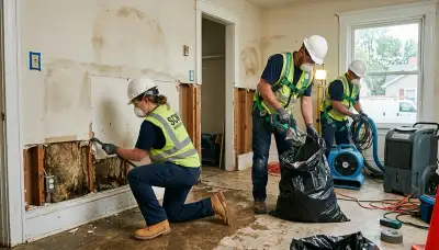Water damage restoration team in Topeka, KS providing emergency cleanup and repair services