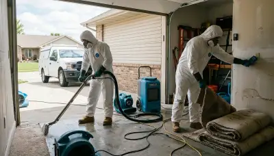 Water damage restoration team serving Topeka, KS with emergency cleanup and drying equipment